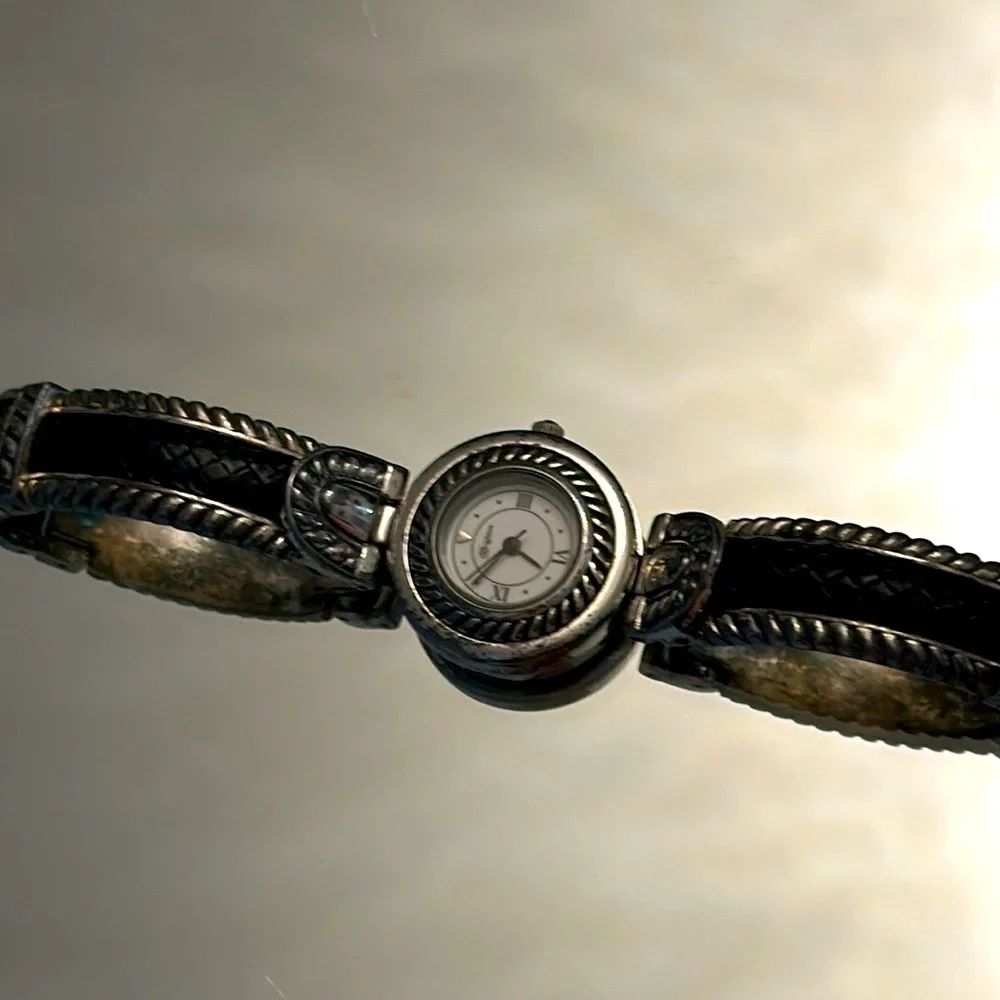 Brighton watch leather and silver​​ accents